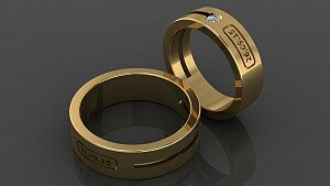 Купить Обручальные кольца "Памятная дата" - Обручальные кольца из золота
