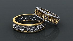 Купить Обручальные кольца "Счастливчики" - Обручальные кольца из золота