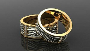 Купить Обручальные кольца "Снежная королева" - Обручальные кольца из золота
