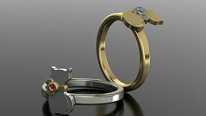 Купить "Котенок с бантиком" - Детские кольца из золота