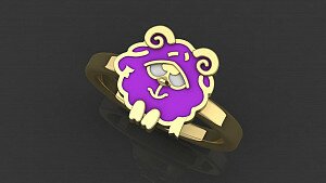 Купить "Смешарик Бараш" - Детские кольца из золота