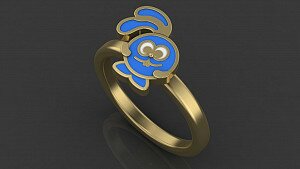 Купить "Смешарик Крош" - Детские кольца из золота