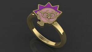 Купить "Смешарик Ежик" - Детские кольца из золота