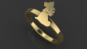 Купить "Силуэт щенка" - Детские кольца из золота