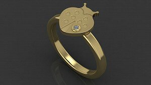 Купить "Божья коровка" - Детские кольца из золота