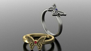 Купить "Мотылек" - Детские кольца из золота