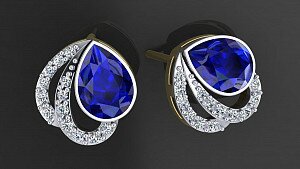 Купить Золотые серьги "Капелька росы" - Серьги / Детские серьги / Серьги пусеты из золота