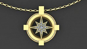 Купить Подвеска "Роза ветров" - мужские подвески и кресты из золота