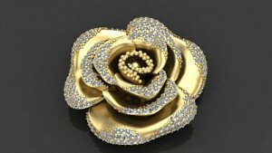 Купить Брошь "Роза" - булавки из золота