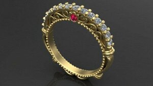 Купить Кольцо помолвочное «Идиллия любви» - Помолвочные кольца из золота