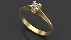 Купить Золотое помолвочное кольцо «Поцелуй Фортуны» - Помолвочные кольца из золота