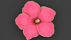 Купить Брошь "Гибискус" - булавки из золота