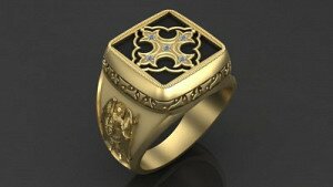 Купить Перстень мужской золотой «Ангел-Хранитель» - Мужские кольца и перстни из золота