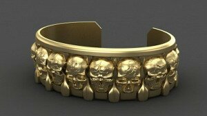 Купить Браслет мужской «Мертвая голова» - мужские браслеты из золота