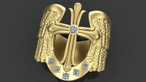 Купить Кольцо мужское золотое «Светлый рыцарь» - Мужские кольца и перстни из золота