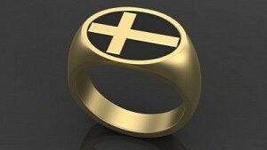 Купить Кольцо мужское золотое «Зов веры» - Мужские кольца и перстни из золота