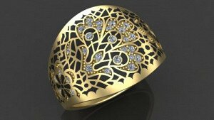 Купить "Перо жар-птицы" - Женские кольца из золота