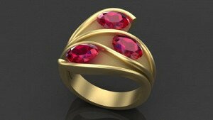 Купить "Капли огня" - Женские кольца из золота