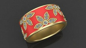 Купить "Цветочная феерия" - Женские кольца из золота