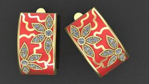 Купить Серьги женские «Радужный этюд» - Серьги с англ. замком из золота