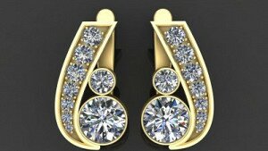 Купить Серьги женские «Жизель» - Серьги с англ. замком из золота